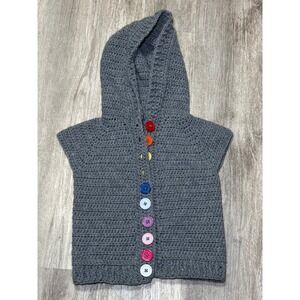 Adorable gray‎ knit button kids vest put to pit 13 length 15